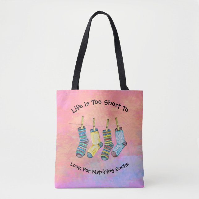 Tote Bag La Vie Est Des Chaussettes Courtes Dit Citations D (Devant)