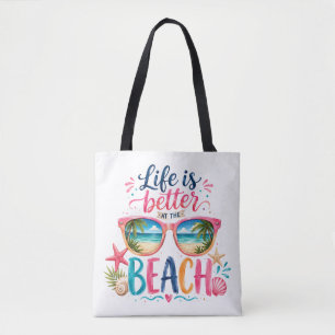 Tote Bag La vie est meilleure à la plage