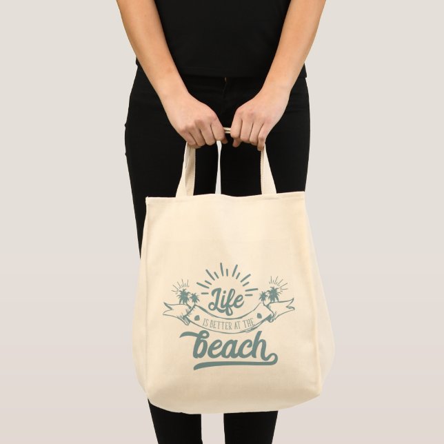 Tote Bag La vie est meilleure à la plage (Devant (produit))