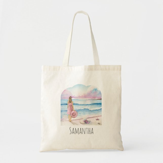 Tote Bag La vie est meilleure à la plage Personnalisé (Devant)