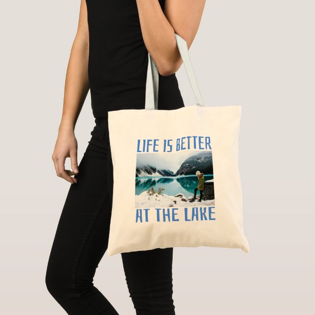 Tote Bag La vie est meilleure au lac (Devant (produit))