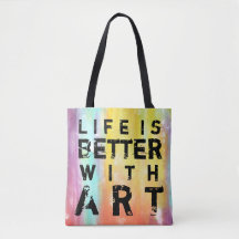 La Vie Est Meilleure Avec L'Art Coloré Arrière - p