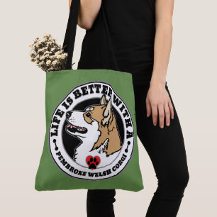 Tote Bag La Vie Est Meilleure Avec Le Corgi Gallois Pembrok