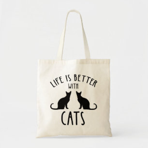Tote Bag La Vie Est Meilleure Avec Les Chats