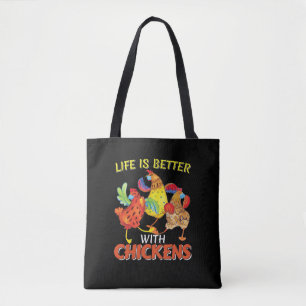 Tote Bag La vie est meilleure avec les poulets