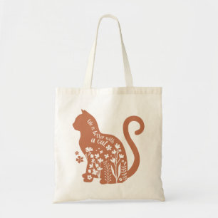 Tote Bag La Vie Est Meilleure Avec Un Chat