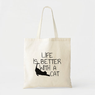 Tote Bag La Vie Est Meilleure Avec Un Chat