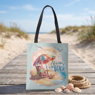 Tote Bag La vie est meilleure sur la côte Esthétique côtièr