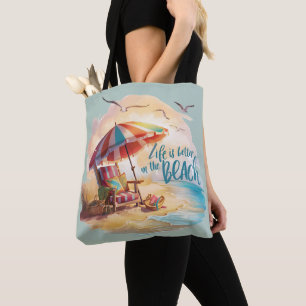 Tote Bag La vie est meilleure sur la plage Esthétique côtiè
