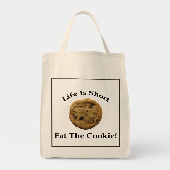 Tote Bag La vie est short mangent le biscuit (Devant)
