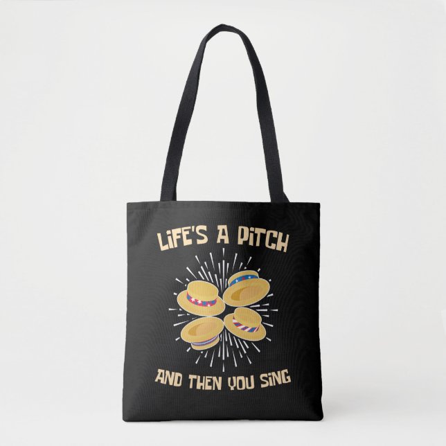 Tote Bag La vie est un Pitch et puis vous chante Barbershop (Devant)