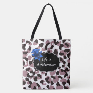 Tote Bag La vie est une aventure marron Poster de animal Fo