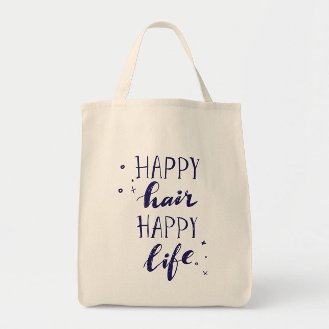 Tote Bag La vie heureuse de cheveux heureux (Devant)