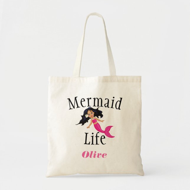 Tote Bag La vie personnalisée Fourre-tout de sirène (Devant)