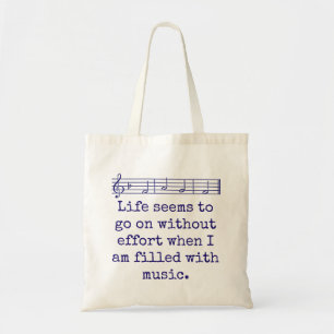 Tote Bag La Vie Semble Continuer - Citation De Musique
