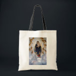 Tote Bag La Vierge aux Anges, Bouguereau<br><div class="desc">William-Adolphe Bouguereau (30 novembre 1825 - 19 août 1905) était un peintre universitaire français. Dans ses peintures de genre réalistes, il a utilisé des thèmes mythologiques, faisant des interprétations modernes de sujets classiques, avec un accent mis sur le corps humain féminin. Pendant sa vie, il jouissait d'une popularité considérable en...</div>