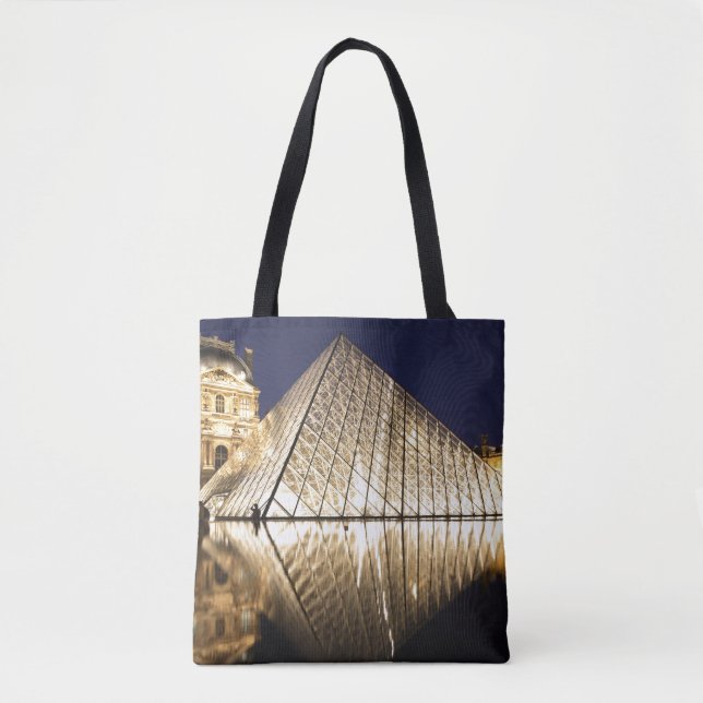 Tote Bag La vue nocturne de la Pyramide de verre du Musée d (Devant)