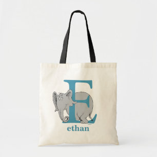 Tote Bag L'ABC de Dr Seuss : Lettre E - Bleu Ajoutez votr