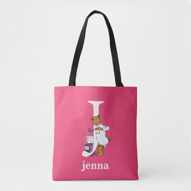 Tote Bag L'ABC de Dr Seuss : Lettre J - Blanc | Ajoutez vot (Devant)