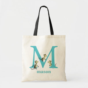 Tote Bag L'ABC de Dr Seuss : Lettre M - Bleu sarcelle Ajo