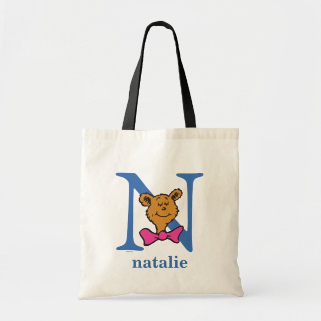 Tote Bag L'ABC du Dr Seuss : Lettre N - Bleu | Ajoutez votr (Devant)