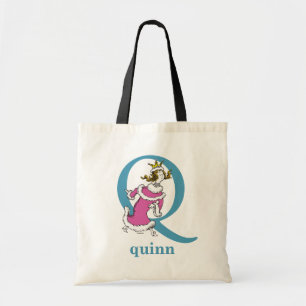 Tote Bag L'ABC du Dr Seuss : Lettre Q - Bleu Ajoutez votr
