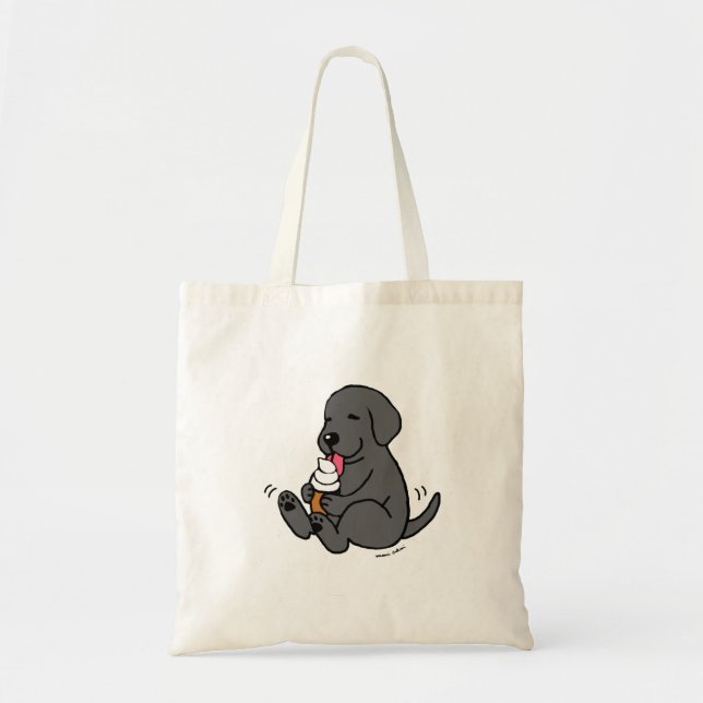Tote Bag Laboratoire noir léchant la crème glacée (Devant)