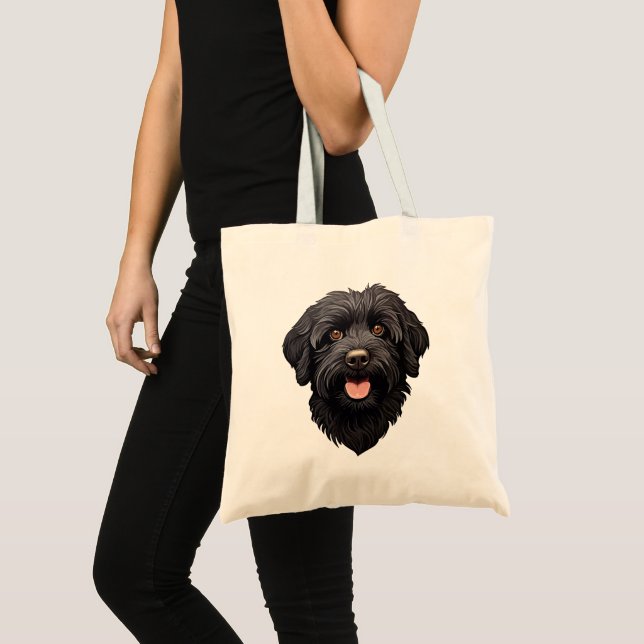 Tote Bag Labradoodle Chien noir (Devant (produit))