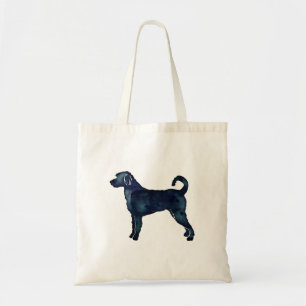 Tote Bag Labradoodle Chien race Silhouette Aquarelle noire