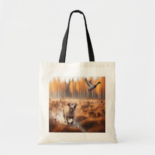 Tote Bag Labrador/chien dans la chasse aux canards d'automn
