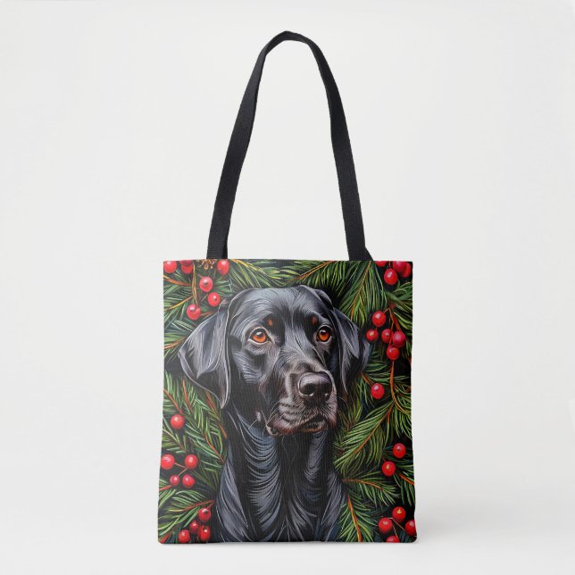 Tote Bag labrador de Noël chien (Devant)