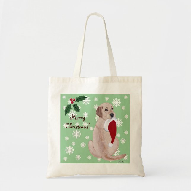 Tote Bag Labrador jaune avec le flocon de neige de (Devant)