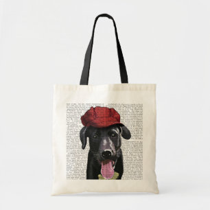Tote Bag Labrador Noir avec Casquette rouge