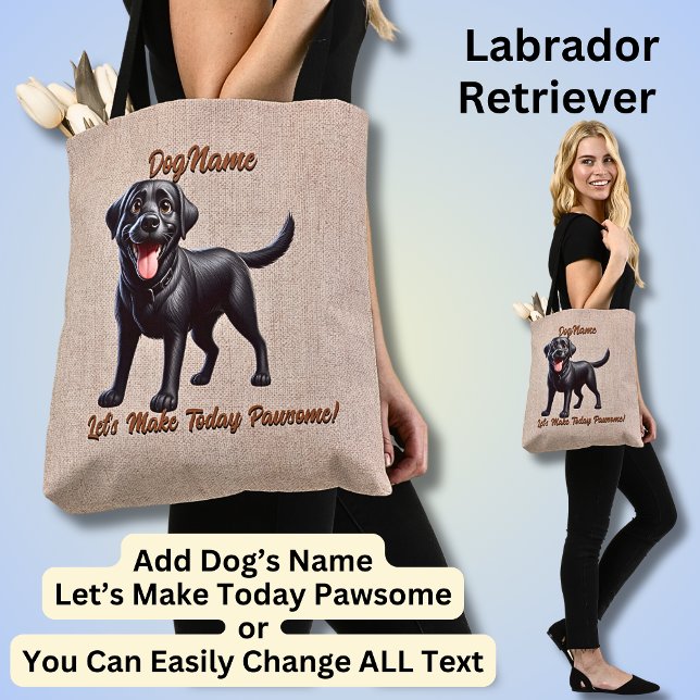Tote Bag Labrador Retriever - Ajouter le nom du chien, modi (Créateur téléchargé)