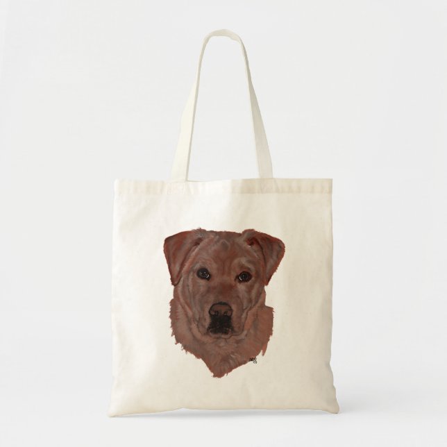 Tote Bag Labrador Retriever Brun au Chocolat (Devant)