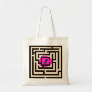 Tote Bag Labyrinthe coloré avec le rose fait sur commande