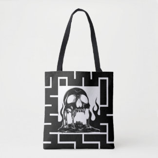 Tote Bag Labyrinthe de crâne d'enfer gothique