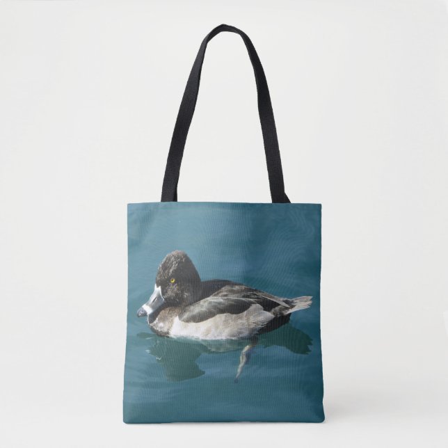 Tote Bag Lac Canard Photo Black White Feathers Water Bird (Devant)