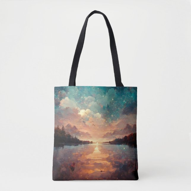 Tote Bag Lac Dreamlike et Sunset | Landscape (Devant)