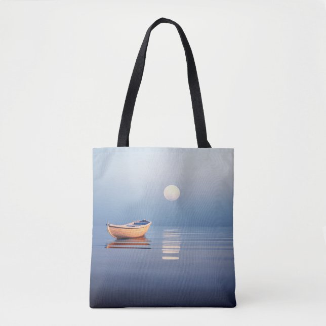Tote Bag Lac Mist Lune Lumière Tranquille (Devant)