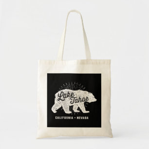 Tote Bag Lac Tahoe Vintage Retro Bear Californie Nevada