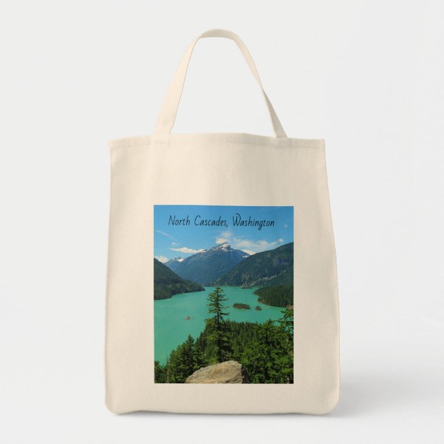 Tote Bag Lac Turquoise de Snowy Mountain à Washington (Devant)