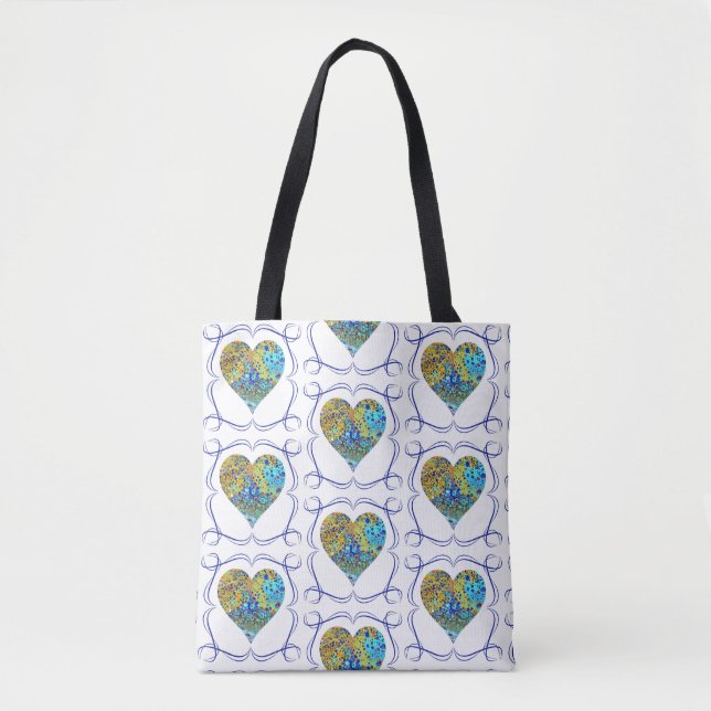 Tote Bag L'acrylique de sifflement de turquoise versent (Devant)