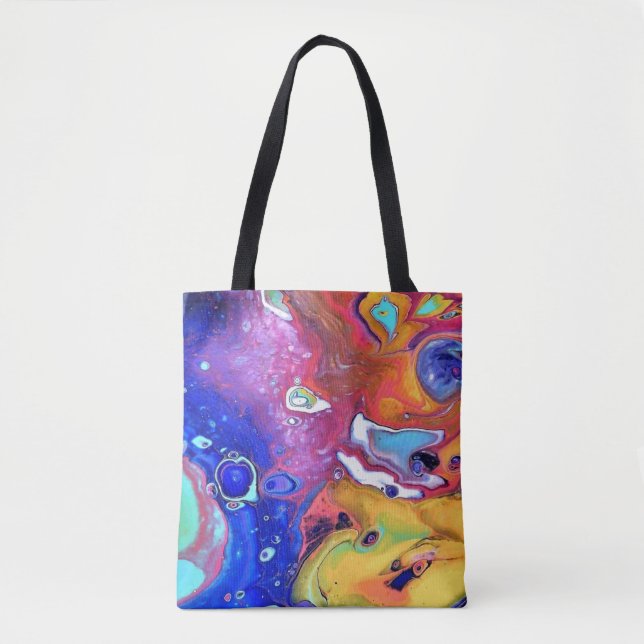 Tote Bag L'acrylique sauvage et fol versent partout (Devant)