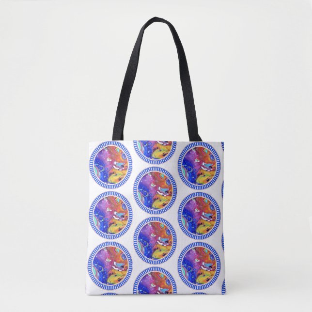 Tote Bag L'acrylique sauvage et fol versent partout (Devant)