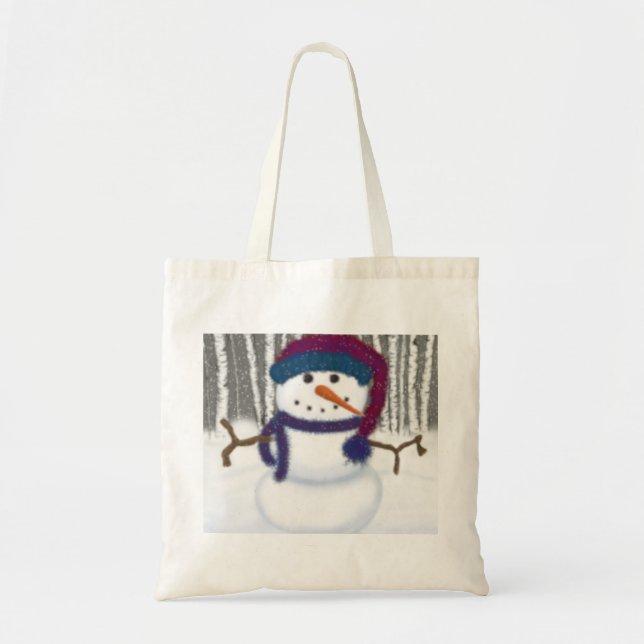 Tote Bag L'adorable Puffy Le Snowman (Devant)