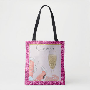 Tote Bag Lady Gambler Parties scintillant rose Dice & Diamo