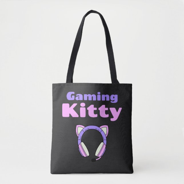 Tote Bag Lady Gamer - Gaming Kitty (Devant)
