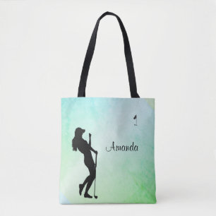 Tote Bag Lady Golfer Green Personal