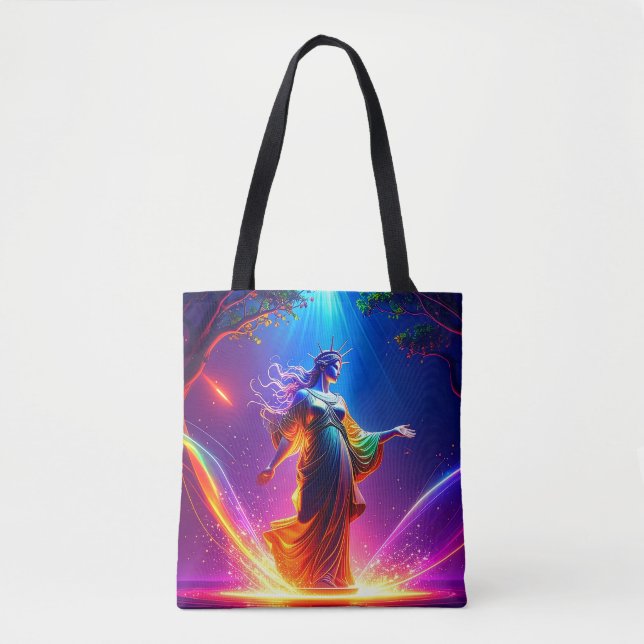 Tote Bag Lady Liberty Strikes for Freedom Democracy USA (Devant)